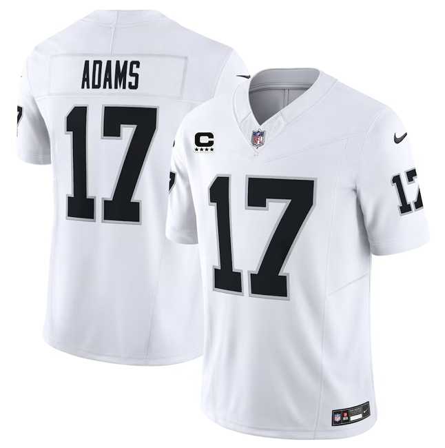 Mens Las Vegas Raiders #17 Davante Adams White 2023 F.U.S.E With C Patch Vapor Untouchable Stitched Jersey->las vegas raiders->NFL Jersey